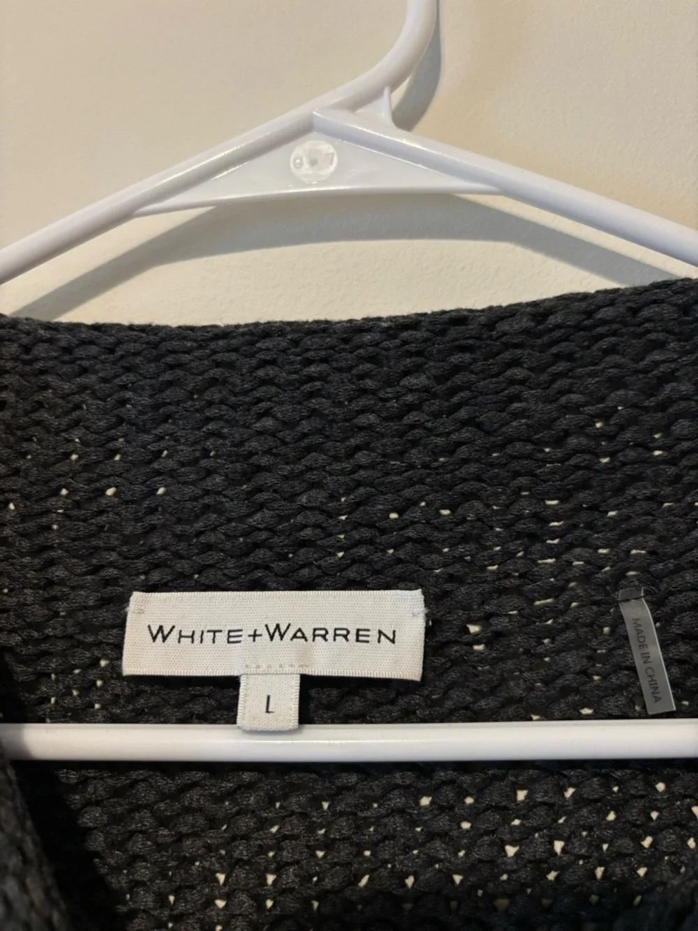 White + Warren Women’s Charcoal Gray Cotton Blend Sweater Size Large - Picture 4 of 9